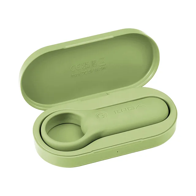 TENGA paiRING Plus lime resting inside open oval case