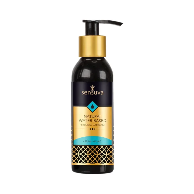 Sensuva Natural Moisturizer 4.2 oz black pump bottle with teal and gold front label