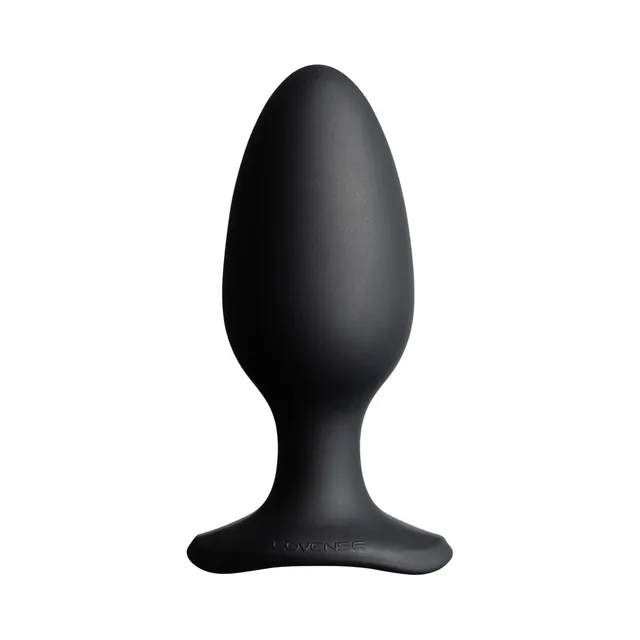 Front view of black Hush 2 Large plug with flared base