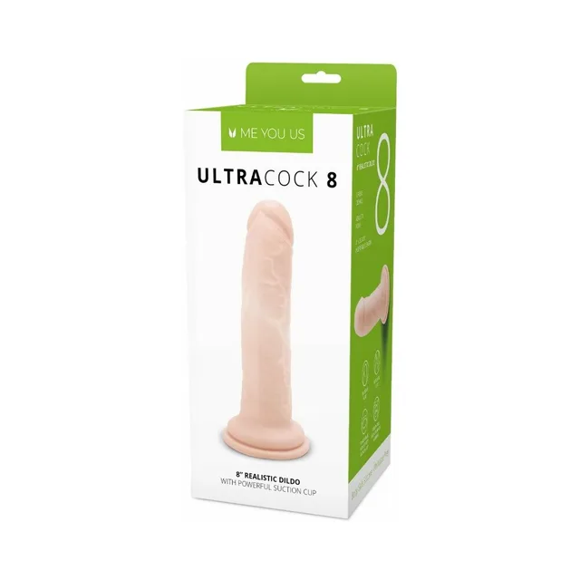 Me You Us Ultra Cock 8-inch vanilla dildo retail box
