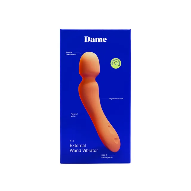 Dame Min Papaya mini wand vibrator retail box