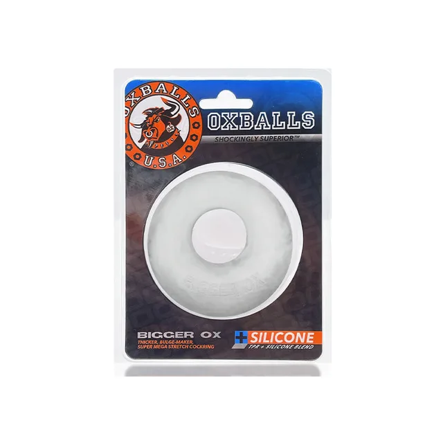 OxBalls Bigger Ox Clear Ice thick round cock ring in retail package