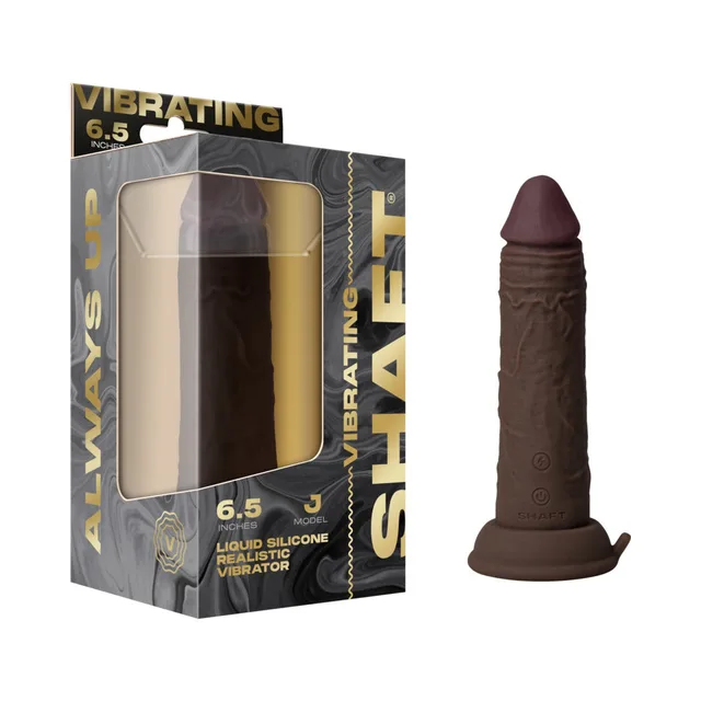 Mahogany dark brown Shaft Model J vibrator with round suction base