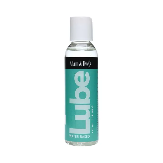 Adam & Eve clear water-based lubricant 4 fl oz transparent bottle with turquoise label
