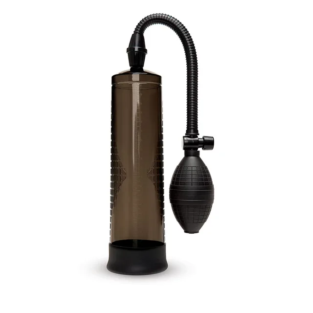 Smoke-black Pumped Up cylinder with hose and squeeze bulb