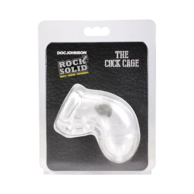 ROCK SOLID clear curved cock cage front retail package