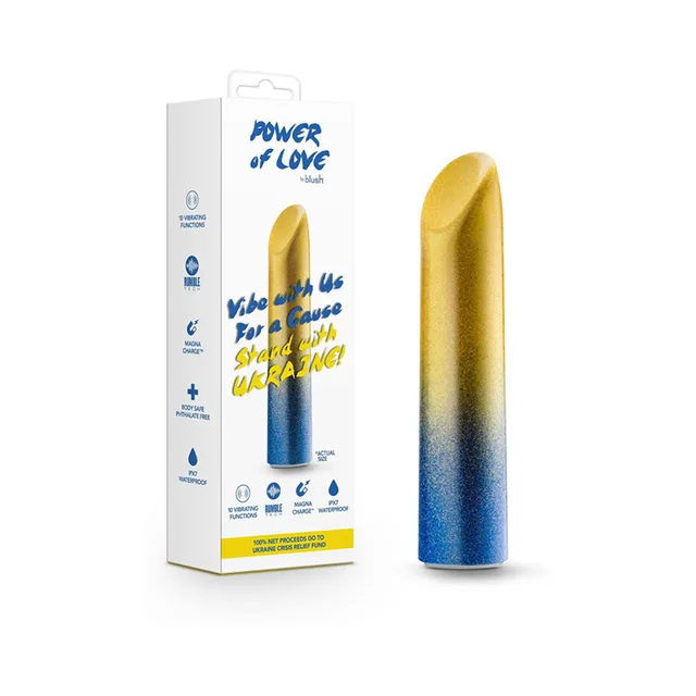 Blush Power of Love Ukraine blue-and-yellow bullet with box