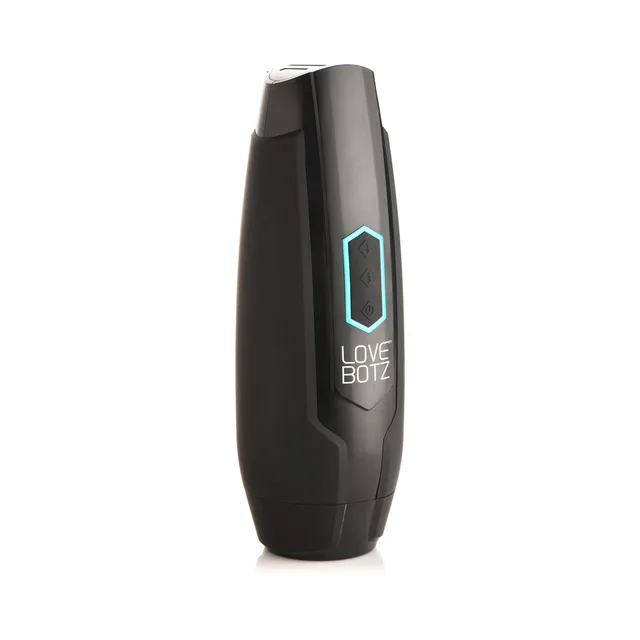 LoveBotz Milker Max upright front view with turquoise-outlined control panel