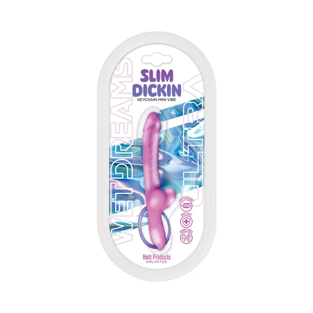 Lavender Wet Dreams Dickin keychain mini vibrator in oval case