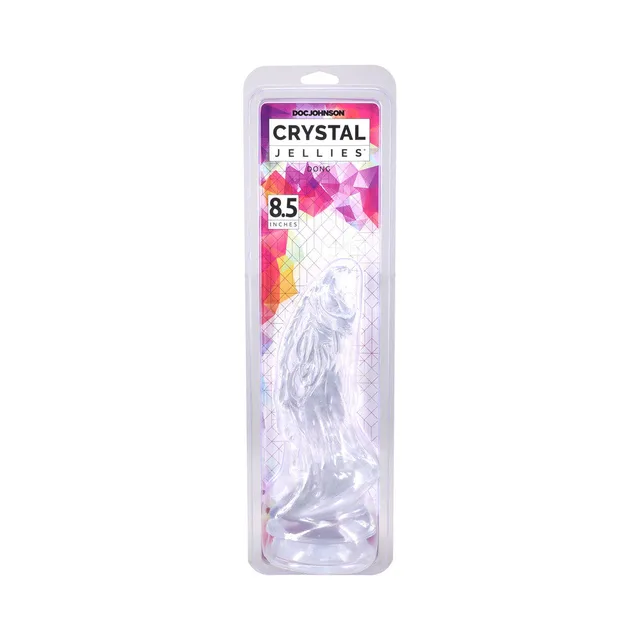 Crystal Jellies Invader 8.5-inch clear sculpted dildo in pack
