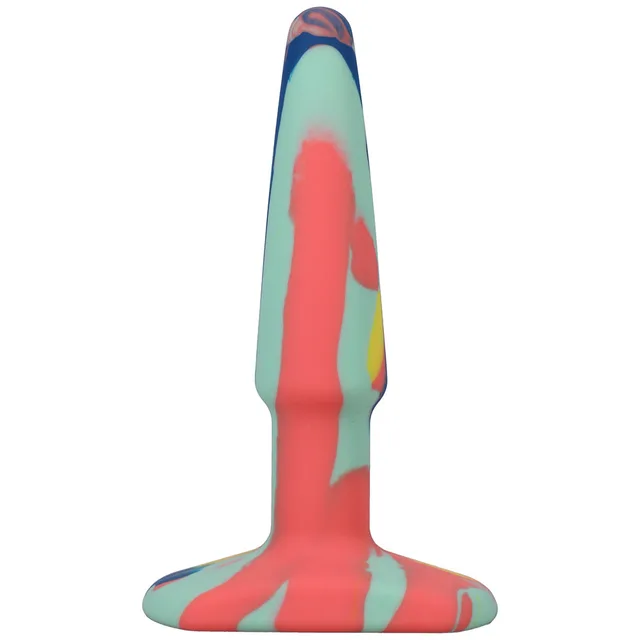 Front view of mint coral and blue Sunrise silicone plug