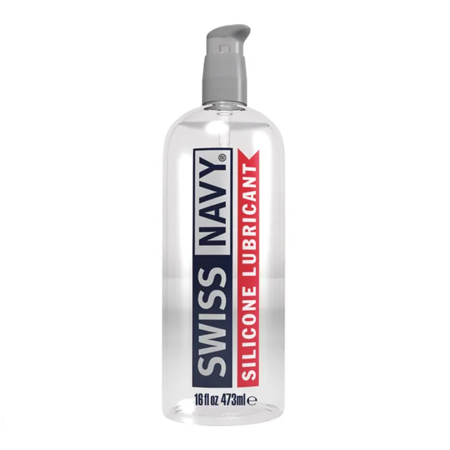 Swiss Navy sixteen-ounce silicone lubricant wide pump bottle