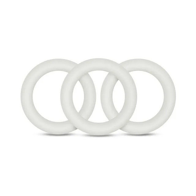 Three small white Performance VS2 rings in a row
