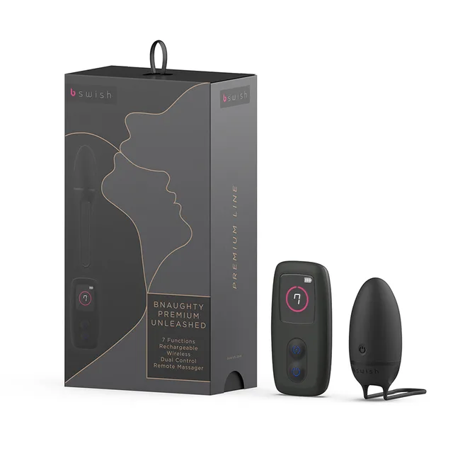 black B Swish Bnaughty vibrator with small wireless remote and retail box