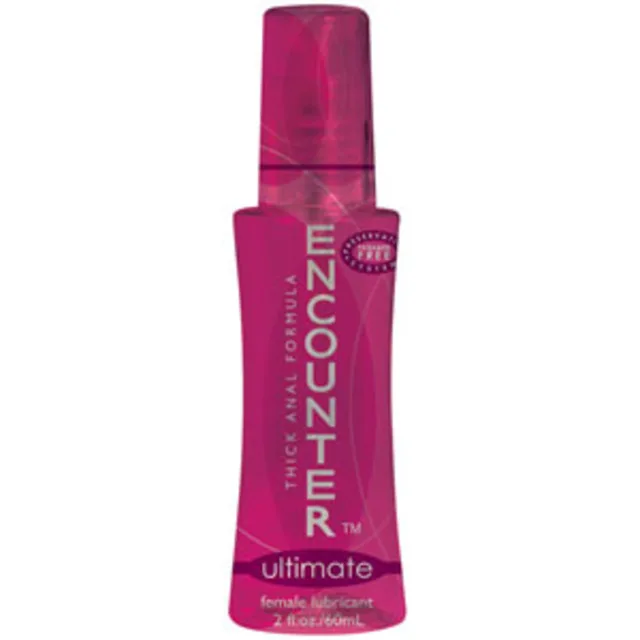 Magenta 2 oz Ultimate Encounter thick anal gel bottle with clear cap