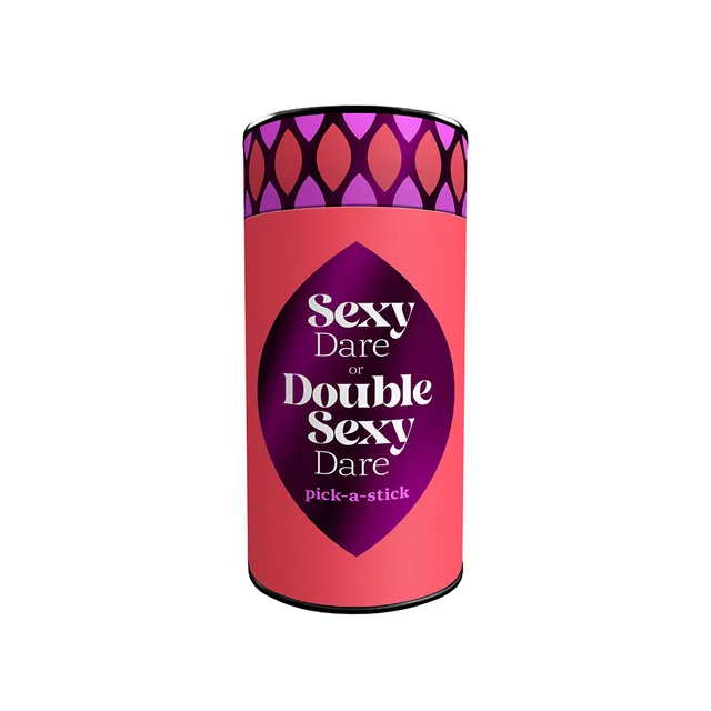 Sexy Dare or Double Sexy Dare Pick-a-Stick cylindrical game container