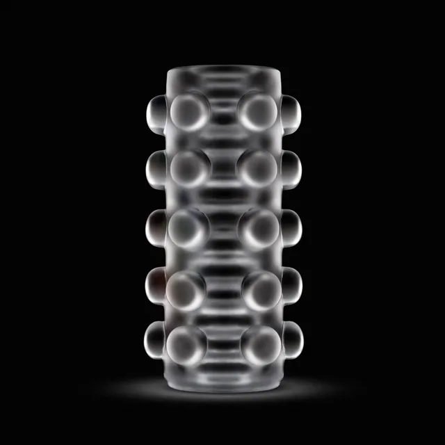 Blush RIZE Swich clear reversible textured stroker upright nubbed side on black