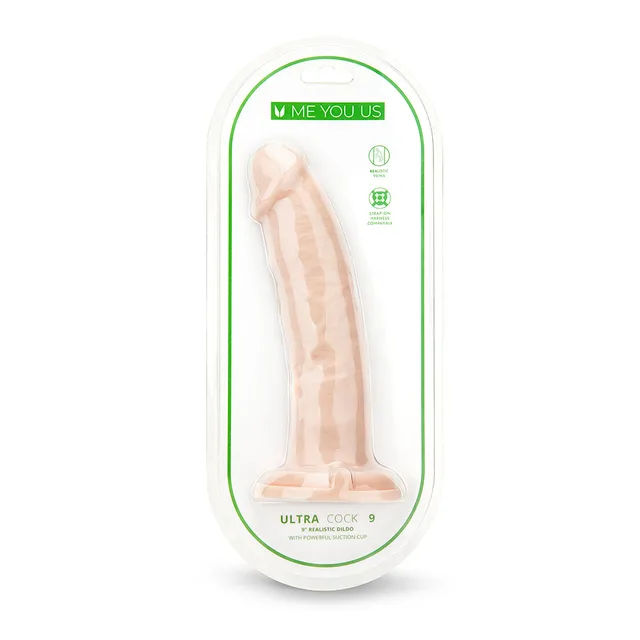 Me You Us Ultra Cock 9-inch vanilla dildo blister pack