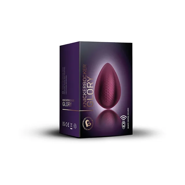 purple Knickerbocker Glory retail box with product silhouette and side feature icons