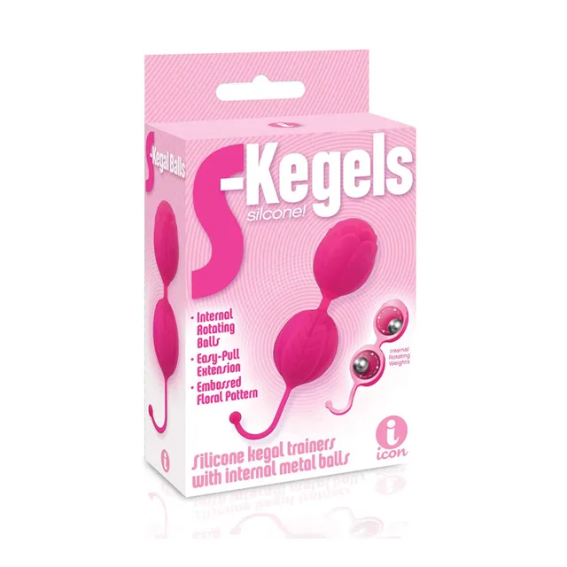 Pink The 9's S-Kegel connected balls pictured on retail box