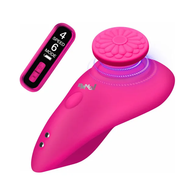BANG silicone panty vibrator with digital remote beside the slim digital remote