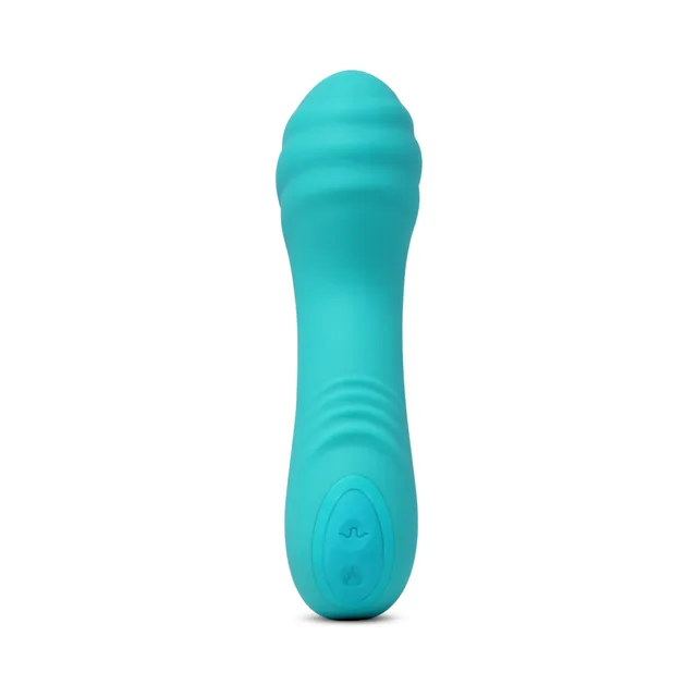 Nu Sensuelle Muse XLR8 blue curved bullet vibrator front upright view