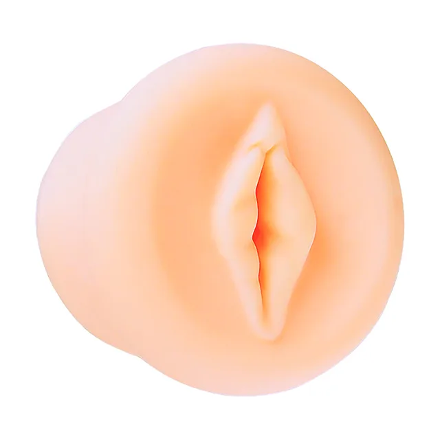 PUMPED beige 123 g vagina pump sleeve front view of round sculpted opening