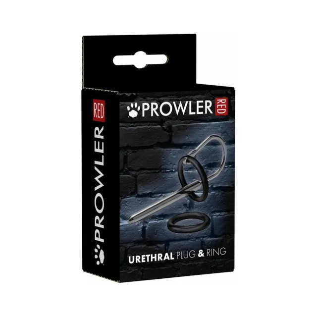 Prowler RED stainless steel urethral plug and ring retail box