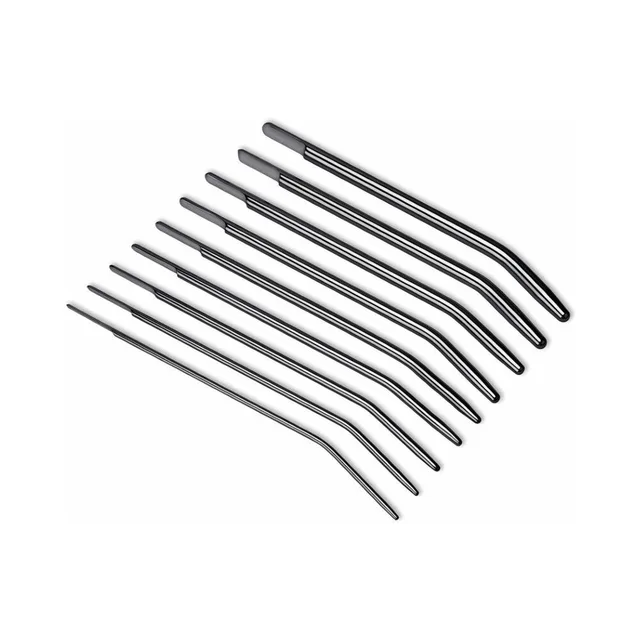 Nine polished Prowler RED metal rods arranged by thickness