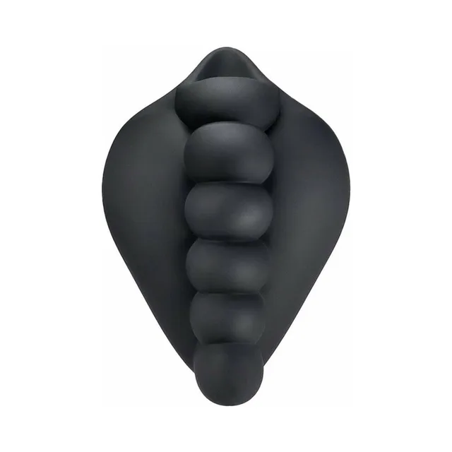 Banana Pants HoneyBunch black ribbed silicone base sleeve straight ribbed front view