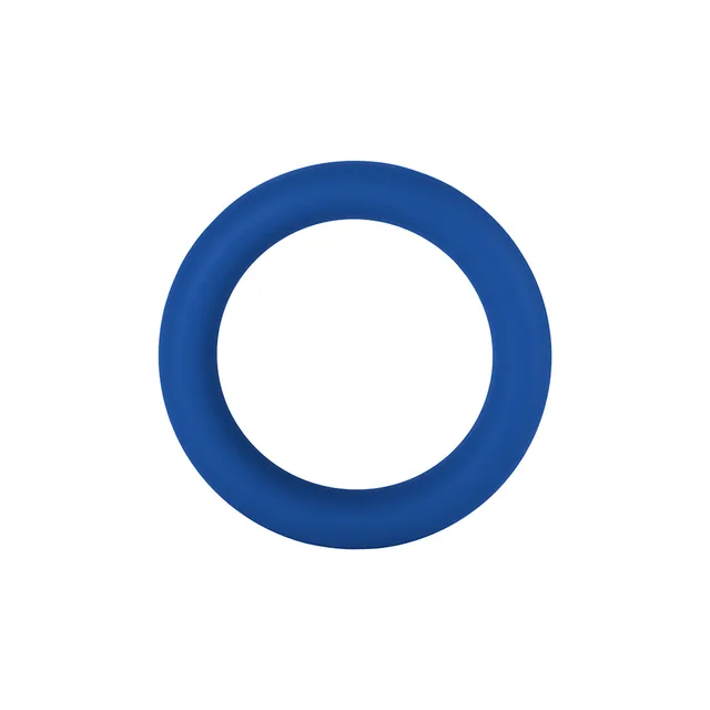 Front view of small blue F-64 wide silicone ring