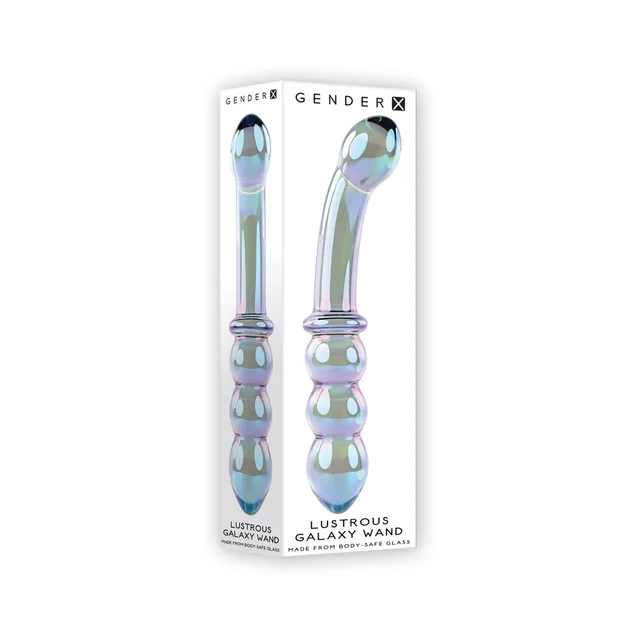 Gender X Lustrous Galaxy dual-ended glass wand in retail box