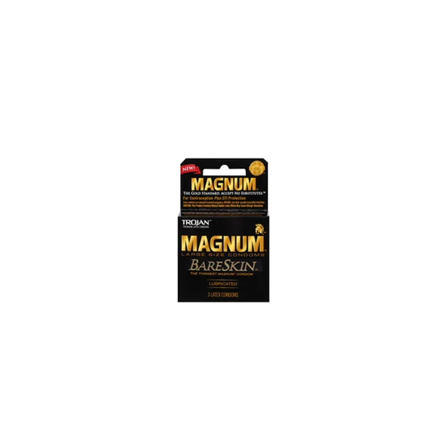 Magnum Bareskin Three Pack compact black carton with gold lettering