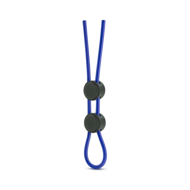 Blue Double-Loop Silicone Ring with two black sliders