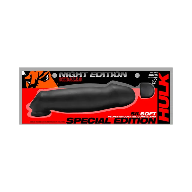 Oxballs Hulk Night black textured silicone cocksheath package