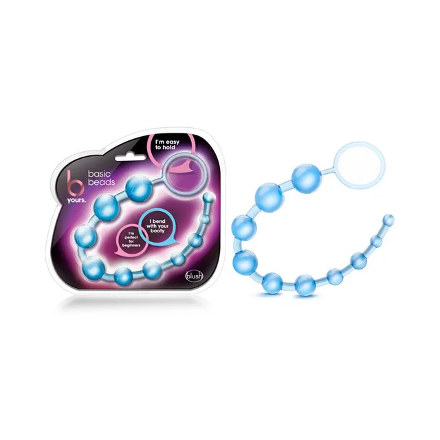 Blue B Yours Basic Beads beside rounded retail package