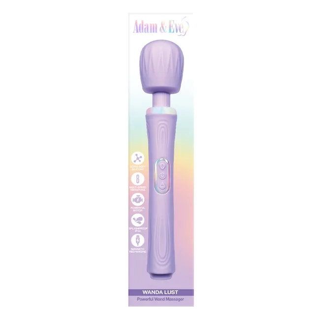 Adam and Eve Wanda Lust lilac massager in retail card