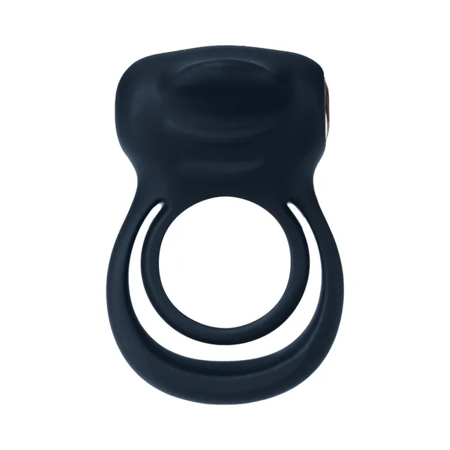 VeDO Thrust black dual C-ring massager front view of stacked circular rings