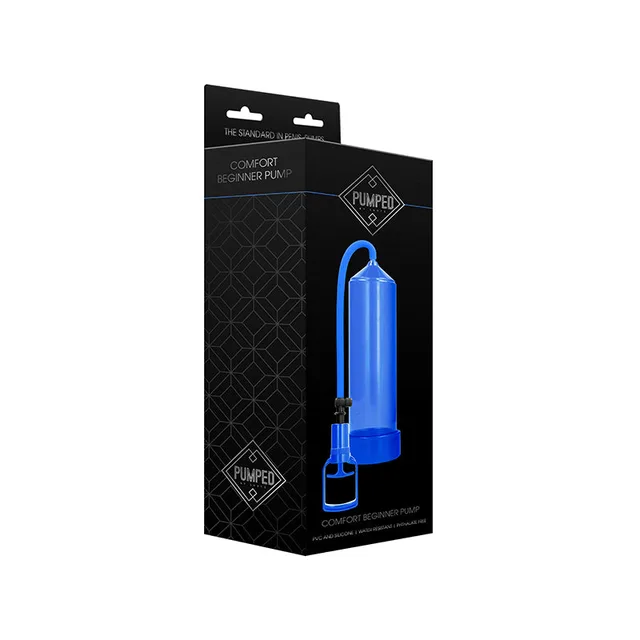 Shots Pumped Comfort Blue Beginner Pump in carton