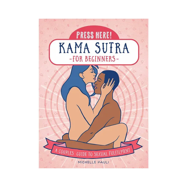 pink Press Here Kama Sutra for Beginners cover with illustrated seated couple
