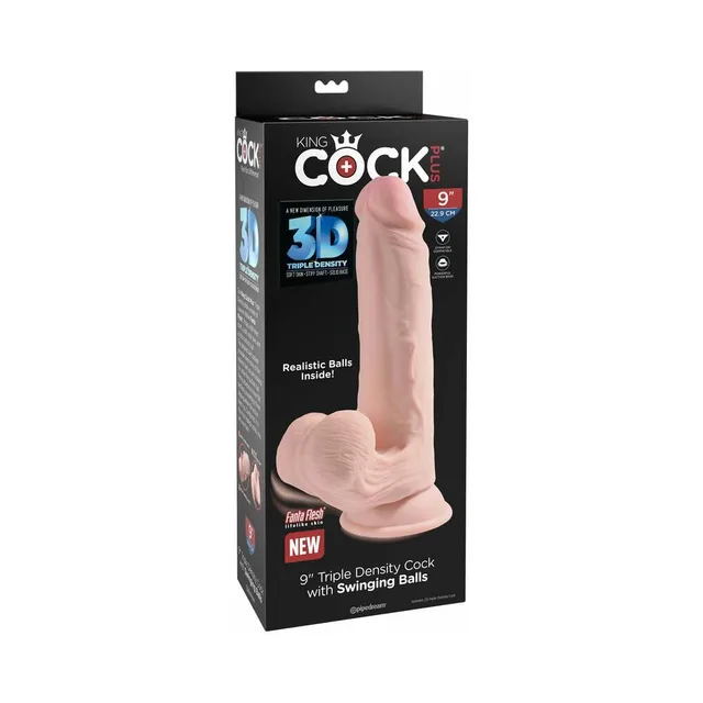 Pipedream King Cock Plus 9-inch dildo in black retail box