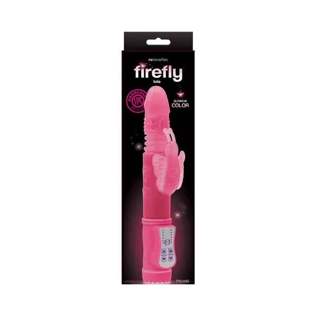 Firefly Lola pink thrusting butterfly vibrator retail box