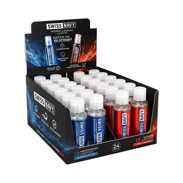 Swiss Navy Silicone&Water 24ct Display Box 12/ea 1oz
