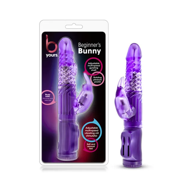 B Yours Beginner's Bunny Purple Vibrator in blister package