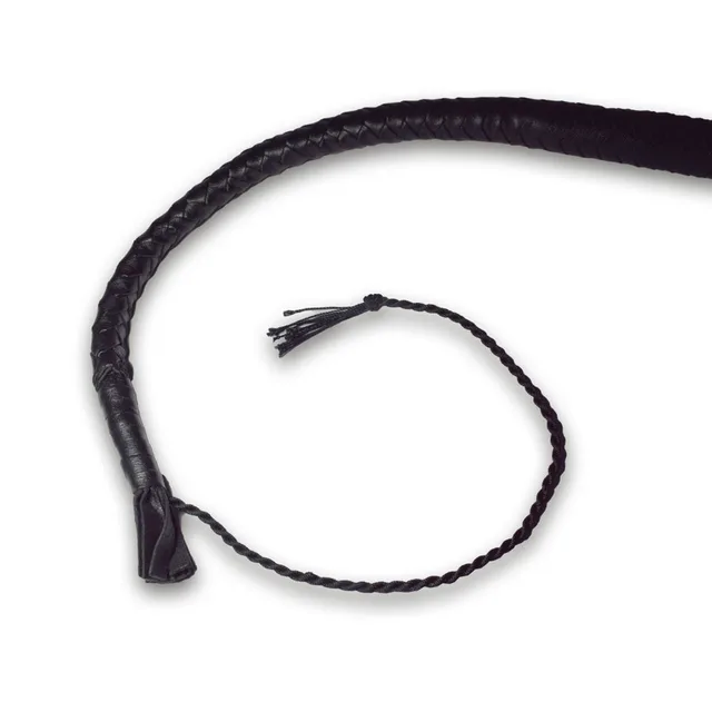 Coiled black Prowler RED 2-foot braided whip and tassel