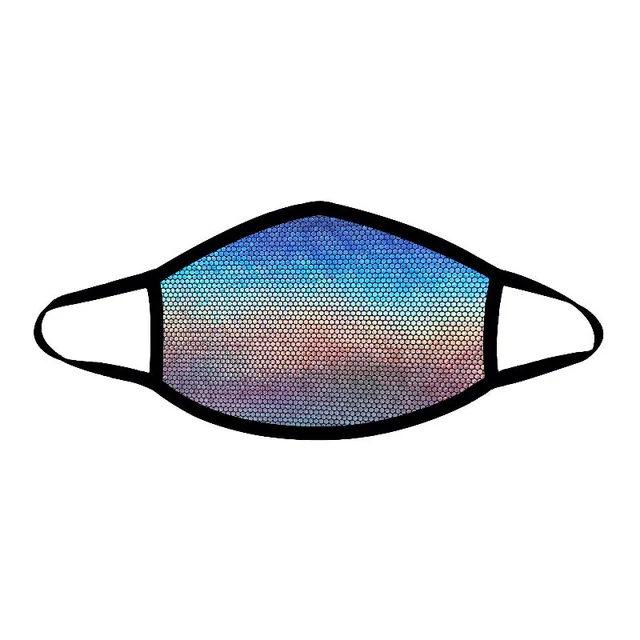 Neva Nude Disco Robot multicolor pixel-pattern cotton face mask