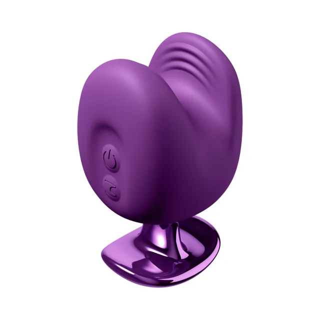 Fantasy For Her Luv Bites purple massager upright front view on sculpted loop base