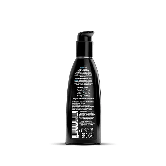 Wicked Aqua 2 oz black pump bottle back label