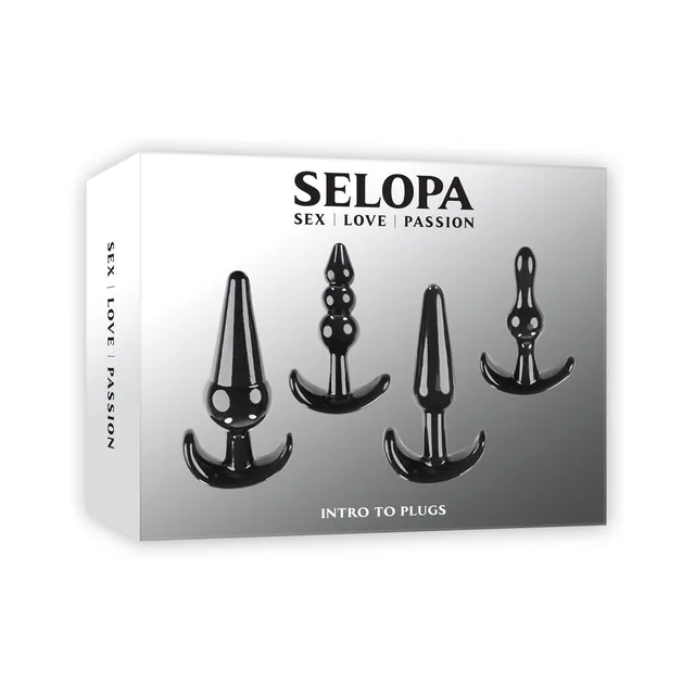 Selopa Intro to Plugs four-piece black set in white box