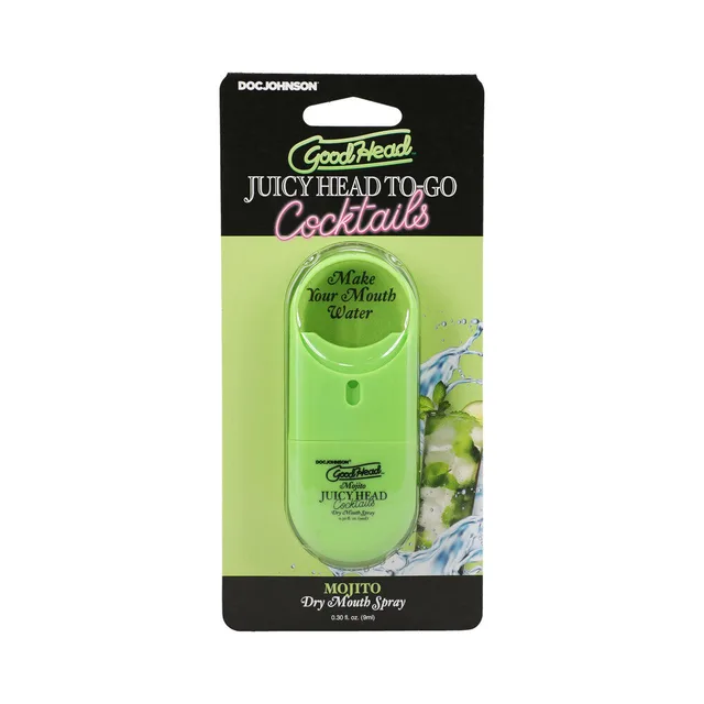 Juicy Head To-Go Mojito green spray on hanging card